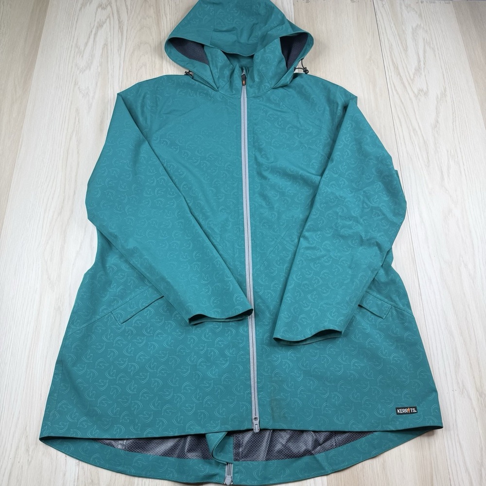 Kerrits Hooded Waterproof Zip Jacket Womens 2X Long Softshell Equestrian Riding